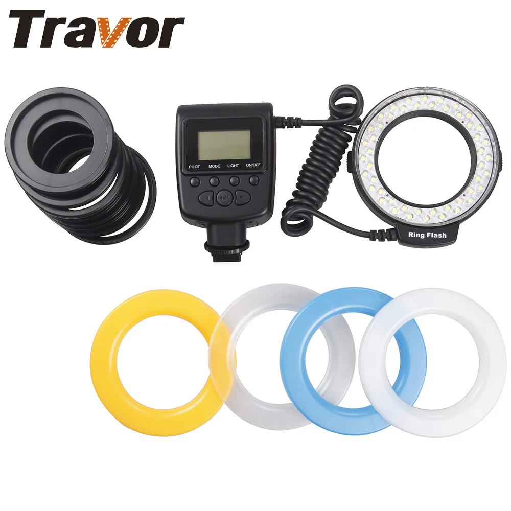 Светодиодная Кольцевая вспышка Travor для макросъемки лампа Sony Old Minolta hot shoe подходит