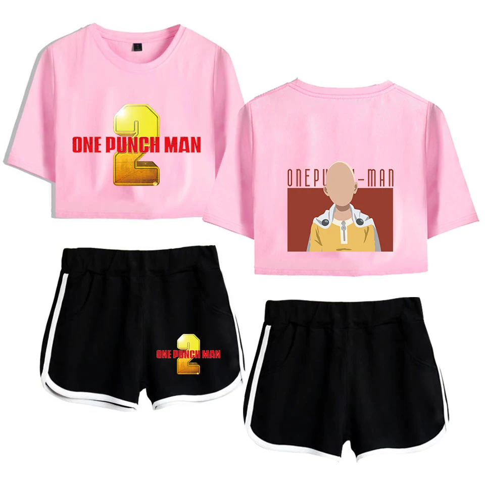 

Frdun Tommy One Punch Man Season 2 Leisure Two Pieces Sets Soft Round Collar T-shirt and Short Pants 2019 New Summer clothes