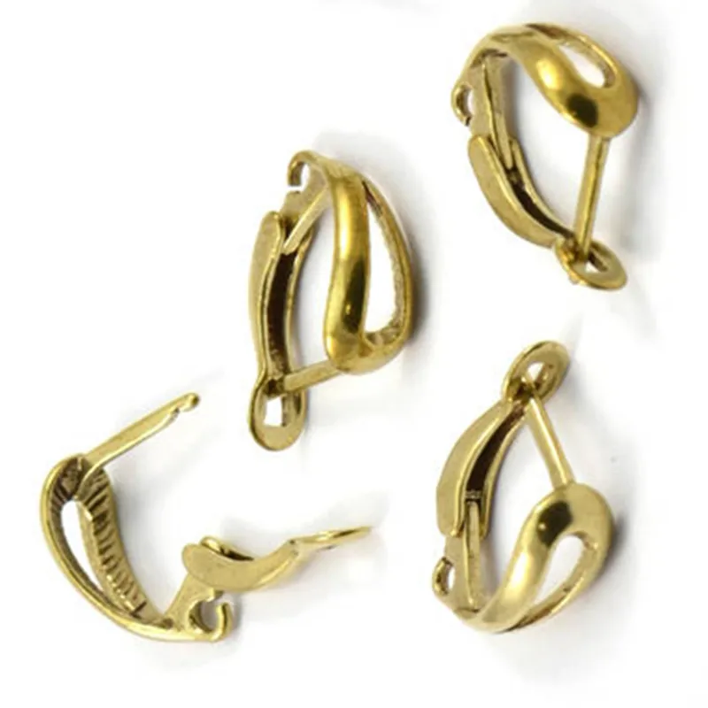 12pc.. Raw .Brass. Earring .Clasps sz (15x12mm) BS 2298in Hoop
