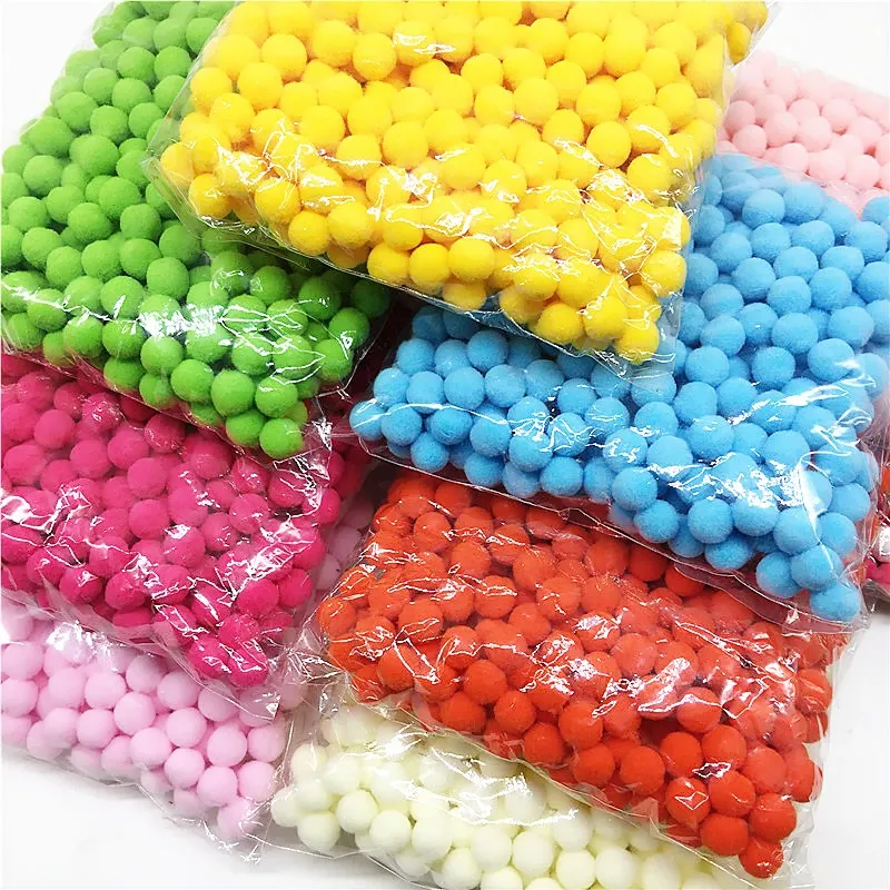 

400PC/Bag 10mm Multicolor Pompom DIY Decoration Ball Pompon Children's Manual Educational Toys Accessories DIY Decoration Ball