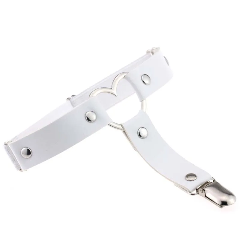 

1PC New Sexy Women Ladies Girls Multicolor Nice Sexy Punk Goth Heart PU Leather Elastic Garter Belt Leg Thigh Ring