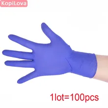 KopiLova 100 шт Одноразовые фиолетовые нитриловые перчатки противоскользящие антистатические для бытовой медицинской стоматологии маслостойкие кислотостойкие