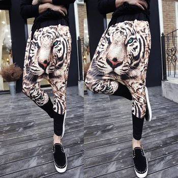 

2016 New Summer Style Mens Fashion Hip Hop Pants Men Tiger Head Low Crotch Couple Haren Pants Brand Wholesales