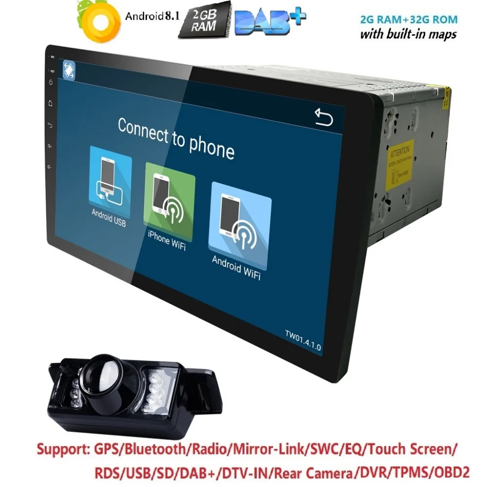 2din 10.1 inch Android 8.1 Wifi Car radio GPS Navigation 2 din Stereo Radio Bluetooth USB/SD Universal Player 2G+32G | Автомобили и