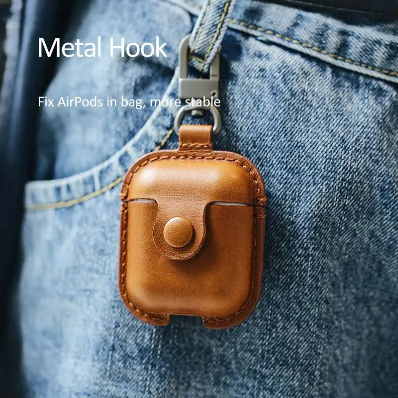 USAMS Luxury Genuine Leather Case for Apple Airpods Earphone Protective Cover for Air Pods Wireless Bluetooth Earphone Box USAMS Luxury Genuine Leather Case for Apple Airpods Earphone Protective Cover for Air Pods Wireless Bluetooth Earphone Box