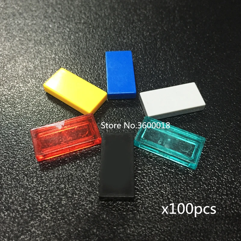 

100Pcs/lot DECOOL Tile 1x2 with Groove Tablet MOC Brick Parts Compatible with legos 3069 MOC Bricks parts DIY blocks toys