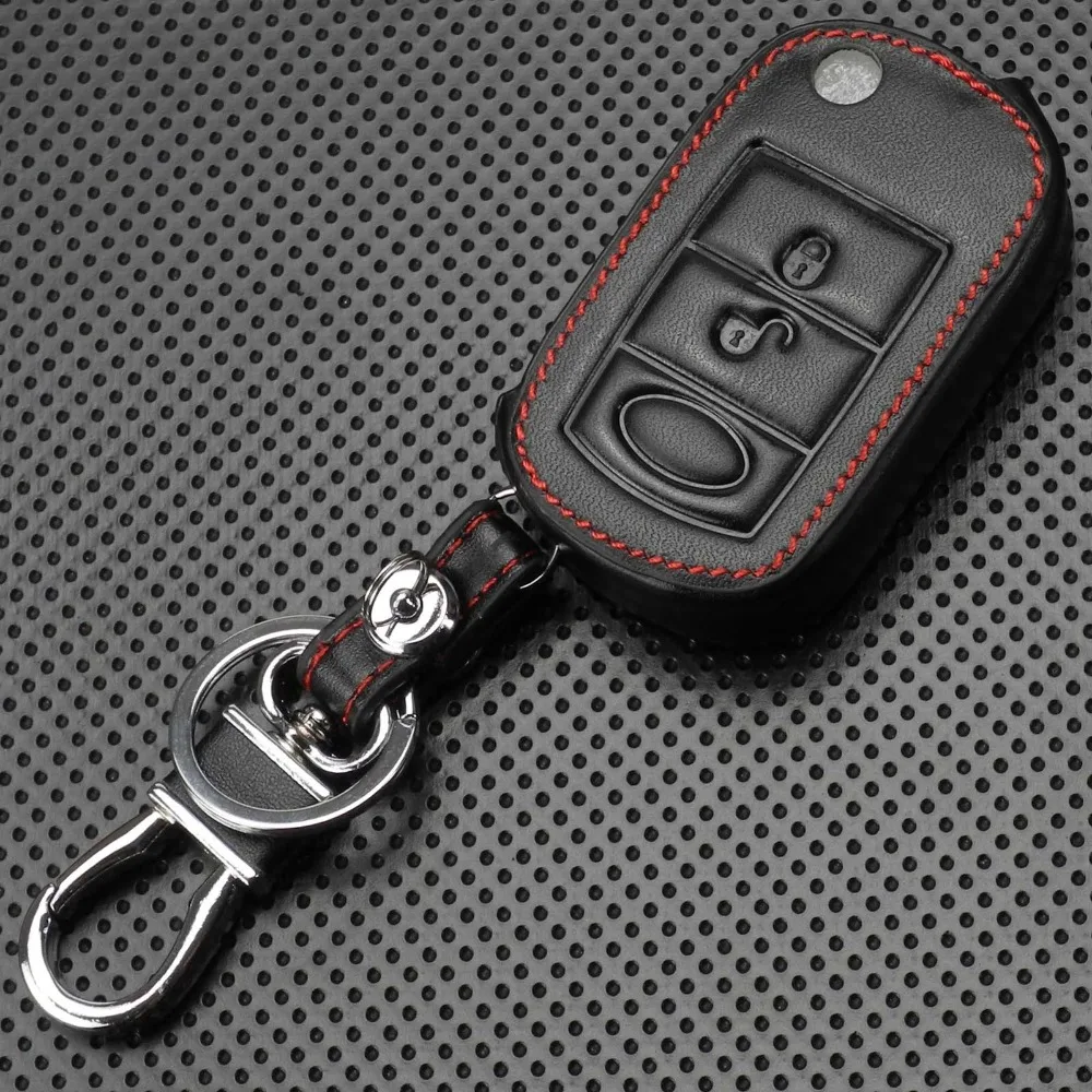 

Jingyuqin 3 Buttons Remote Flip Car Key Case Fob Styling Shell Cover Leather For Land Rover Range Rover Sport LR3 Discovery