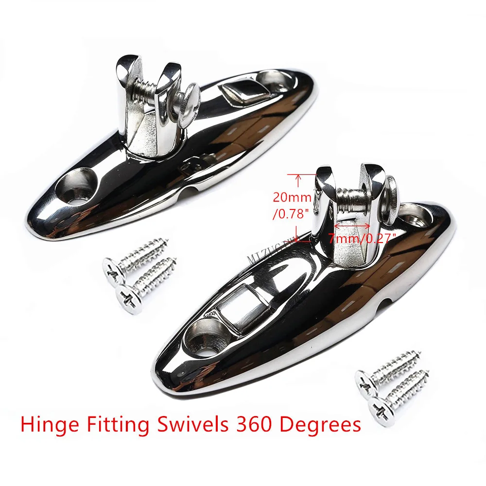 

MIZUGIWA Quick Release Bimini Top Swivel Hinge Deck Side Mount W/Screws 316 Stainless Steel Pair