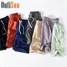 Oufisun летние хлопковые шорты мужские модные брендовые дышащие повседневные шорты удобные пляжные шорты размера плюс крутые мужские шорты