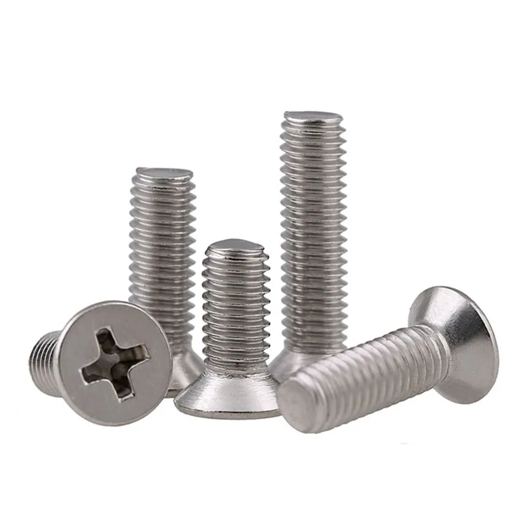 

M1 M1.2 M1.4 Stainless Screws Countersunk Head Phillips Drive Flat Cross Recessed Screws Machine Bolt Stainless Steel 304 Metric