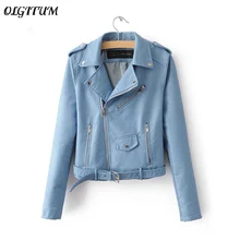 Olgitum Новое поступление Модная женская жилетка женская Повседневная тонкая мотоциклетная короткая куртка пальто для женщин 5 цветов PU куртка