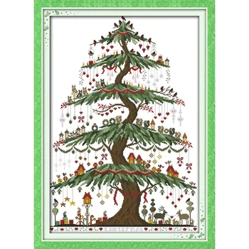 

Everlasting love Christmas tree (2) Ecological cotton Chinese cross stitch kits counted stamped 14 CT 11 CT new sales promotion