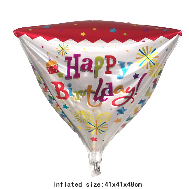50pcs/lot 4D Square Foil Balloons Birthday Party Decoration Baby 1th Children's Toys Gifts | Дом и сад