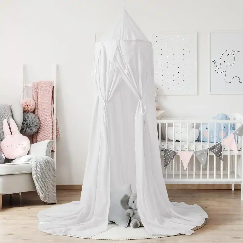 Kids Bedding Mosquito Net Round Bed Curtains Baby Crib Netting Bed