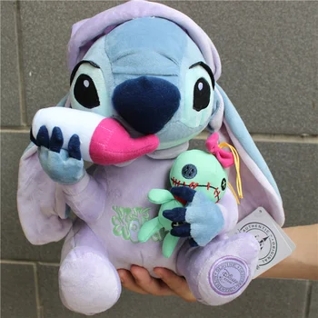

1piece 28cm=11inch Lilo And Stitch Plush Toys stitch Holding Scrump Stuffed Animal Dolls