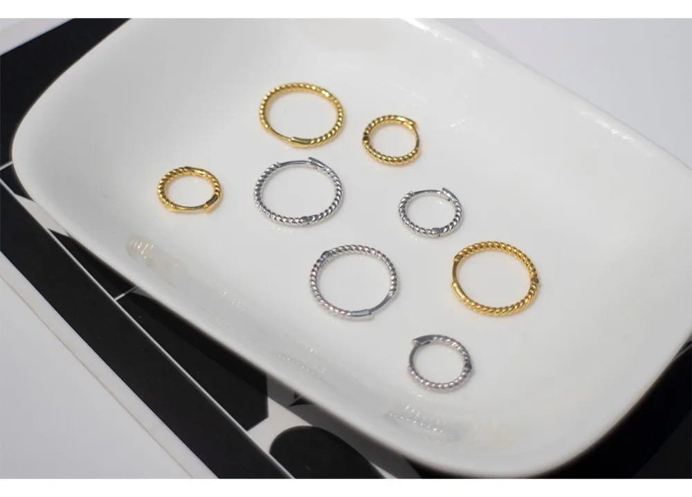 Серьги из стерлингового серебра 925 пробы, лаконичные минималистичные геометрические кольца для ушей, трендовые дикие милые серьги для девушек