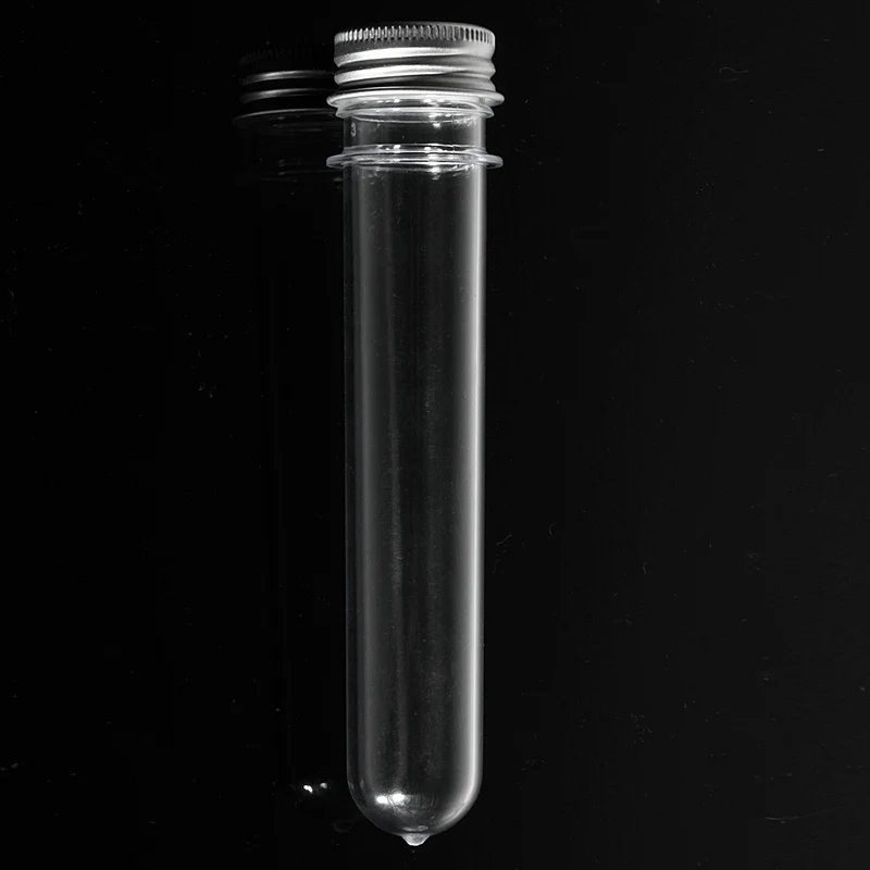 Kicute 1 шт. 40 мл отличные пластиковые прозрачные пробирки с бутылочки с алюминиевой крышкой 14 см школьные принадлежности лабораторное оборудование