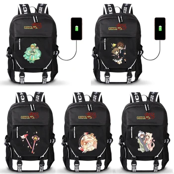 

Cardcaptor Sakura Card Captor Sakura Backpack Japanese Anime Magic Wings Backpack Shoulder Bag Travel Laptop Students Bag