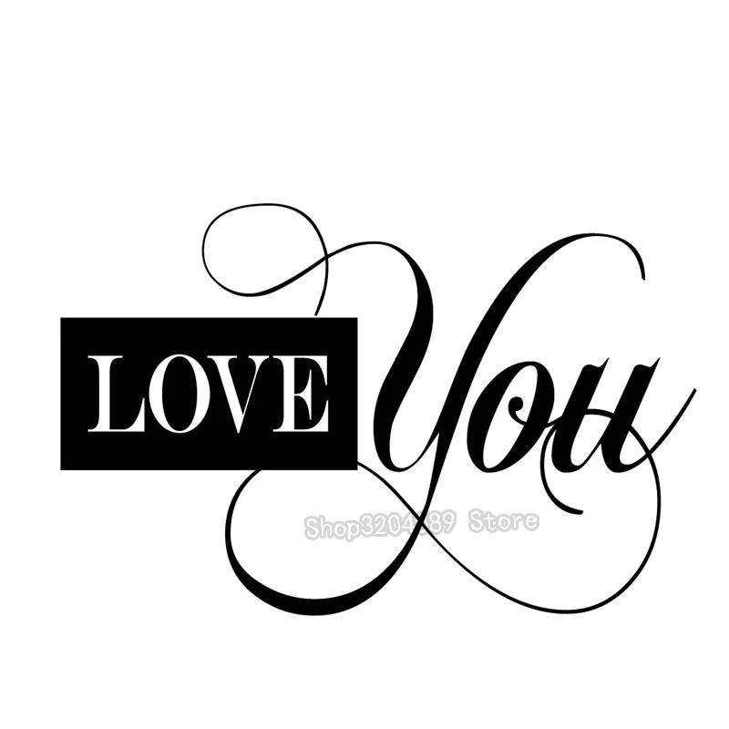 Дешевые Новые Элегантные открытые Love You стикеры для домашнего декора Гостиная