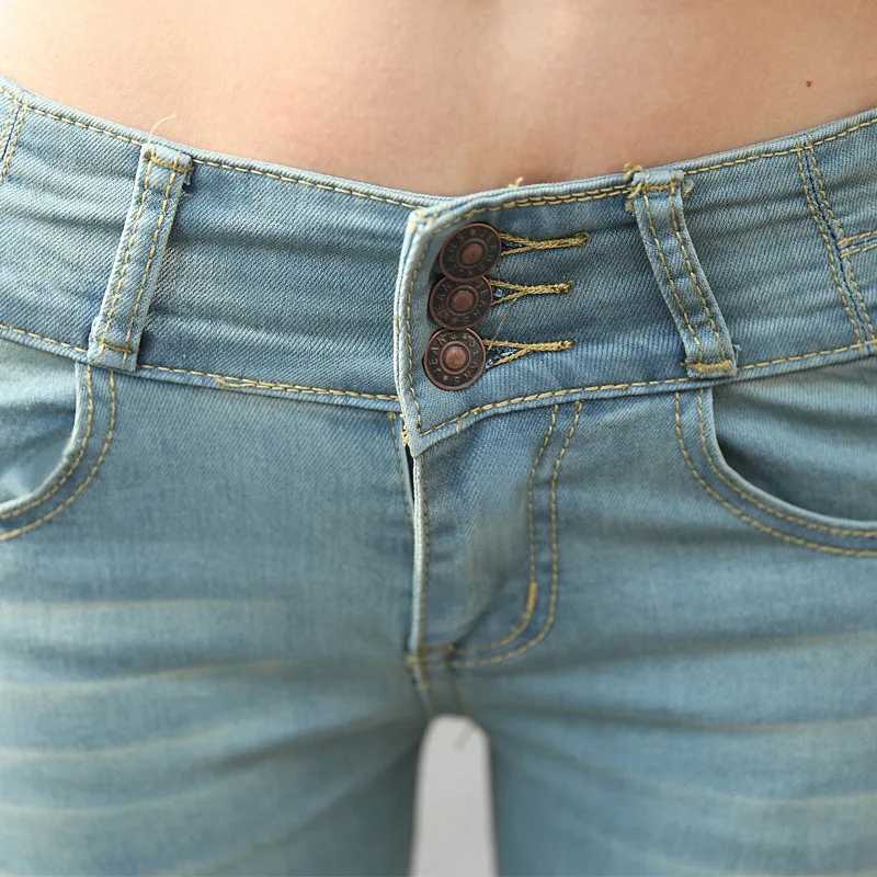 waist female stretch jeans Little feet The pencil L8809 1