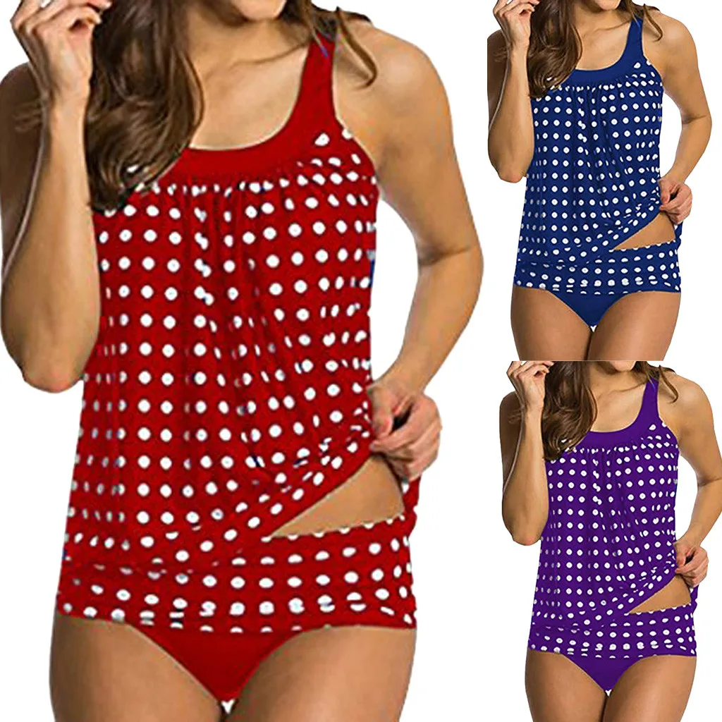 

Bikinis Mujer Plus Size Women Tankini Bikini Set Push up Padded Swimsuit Bathing Suit Swimwear Maillot De Bain Femme Biquinis