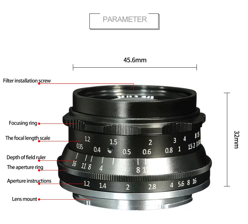 7artsians 35 мм F1.2 APS-C ручной фиксированный объектив для E Mount Canon EOS-M Mount Fuji FX M43 Mount Лидер продаж