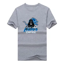2017 New 100% Cotton Lions Empire T-shirt Star Wars Darth Vader Detroit T Shirt 0103-1 asia size