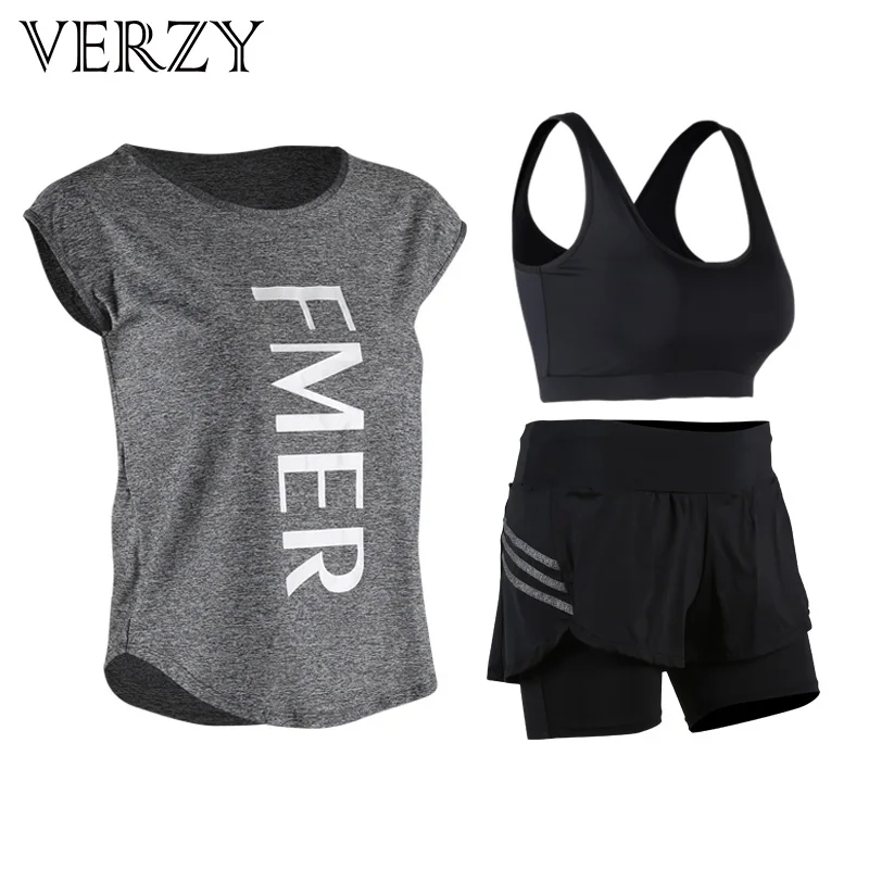 

Women Yoga Set Quick Dry Gym Running Indoor Sport Fitness Trucksuit Sleeve Professional Workout Padding Bra Yoga Apparel Short