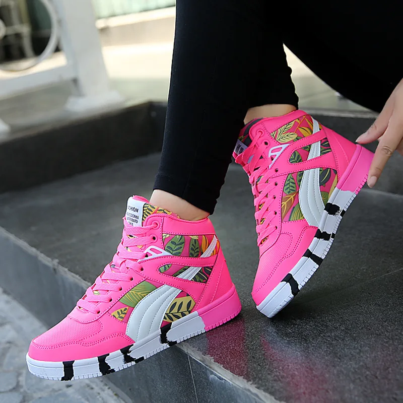 pink high top sneakers