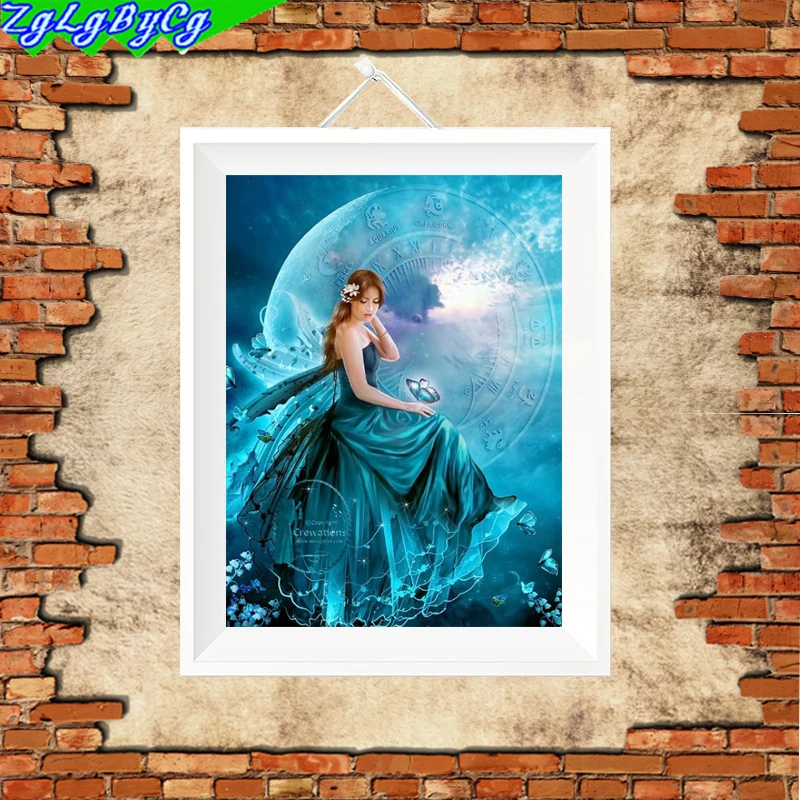 

2017 5d diamond mosaic Diy Diamond painting cross stitch fashion crystal girl Portrait painting rhinestone embroidery