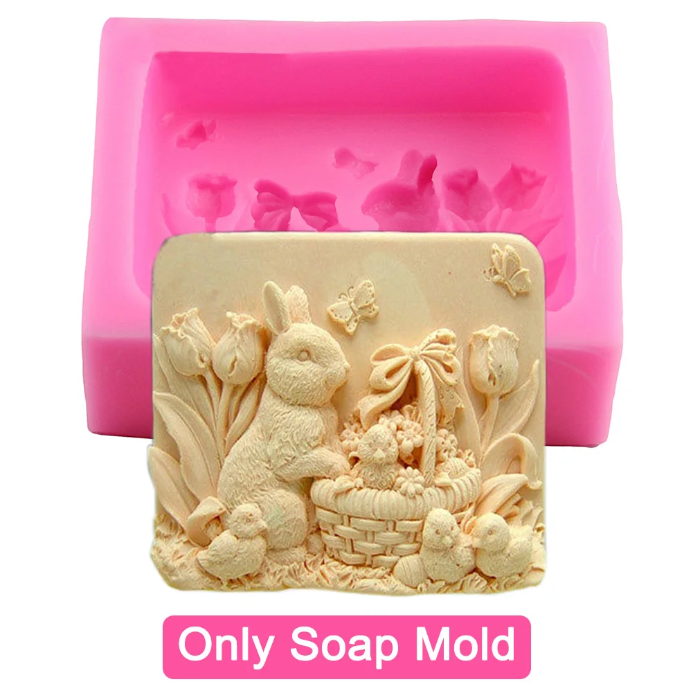 

Easter Rabbit Decorating Candy Clay Fondant Craft DIY Handmade Cake 3D Soap Mold Soapmaking Chocolate Tools Silicone