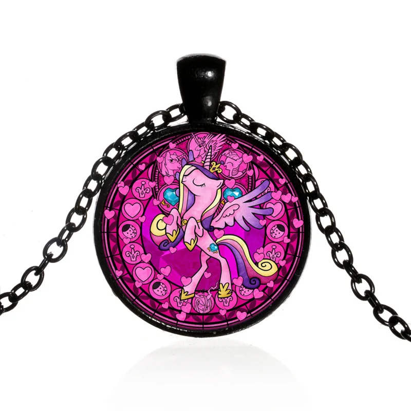 SONGDA модное ожерелье с подвеской My Little Horse Baoli Poni Милая Радужная лошадка с мультяшным принтом стеклянный кабошон подарок для маленьких девочек - Окраска металла: Style 4