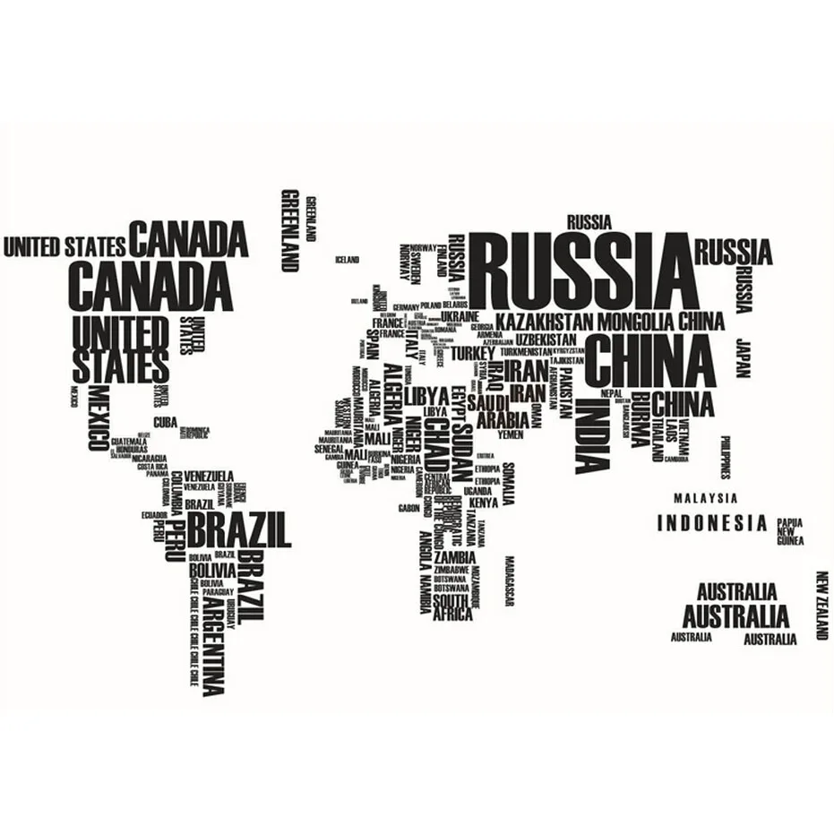Cheapest Black Letters World Map Removable Vinyl Decal Art Mural Home Decor Wall Stickers | Обустройство дома