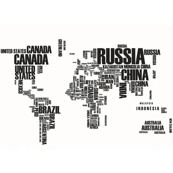 

Cheapest Black Letters World Map Removable Vinyl Decal Art Mural Home Decor Wall Stickers