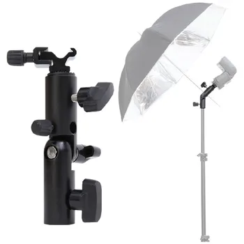 

Photo Umbrella Speedlite Flash Holder Hot Shoe Bracket w/ umbrella Hole + Screw Adapter L Type