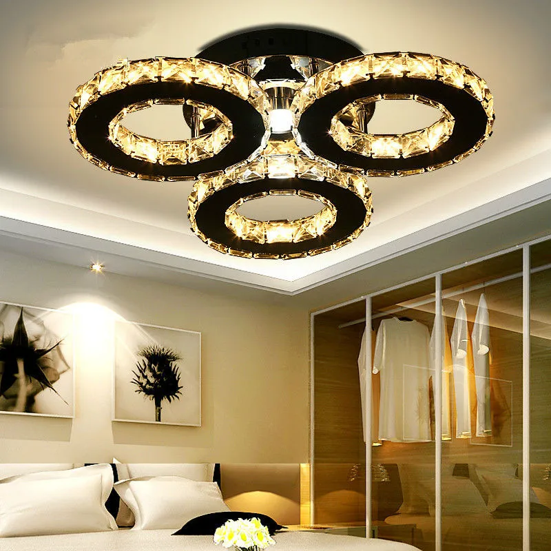 85-265 в, современный светодиодный потолочный светильник с кристаллами, Круглая Люстра, потолочный светильник, плафон для спальни, Lamparas Techo, светильник, светильники