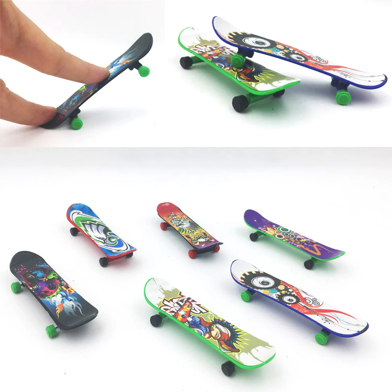Besegad 10PCS Plastic Mini Finger Skateboards Fingerboard Toys for Kids