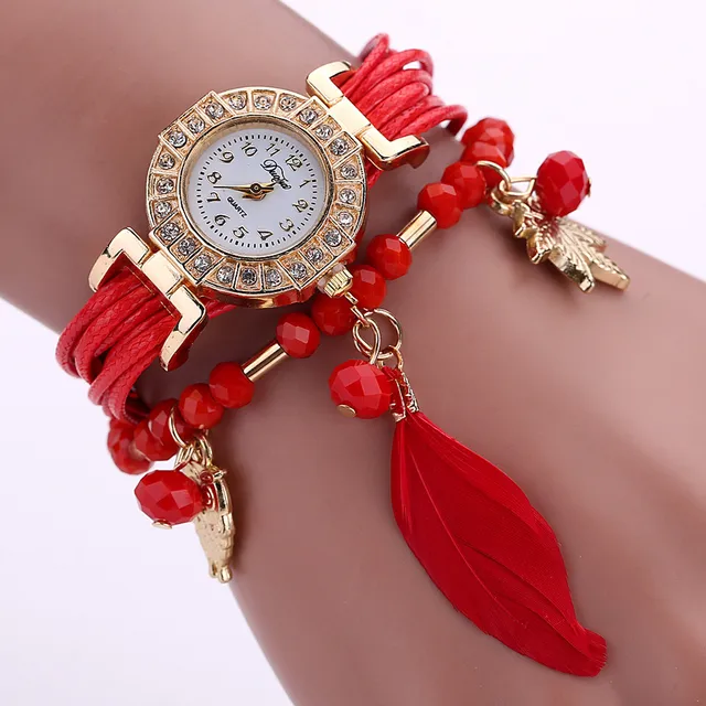 Hot fashion creative watches Feather Weave Wrap Around Bracelet Watch Crystal Sy Hot fashion creative watches Feather Weave Wrap Around Bracelet Watch Crystal Sy