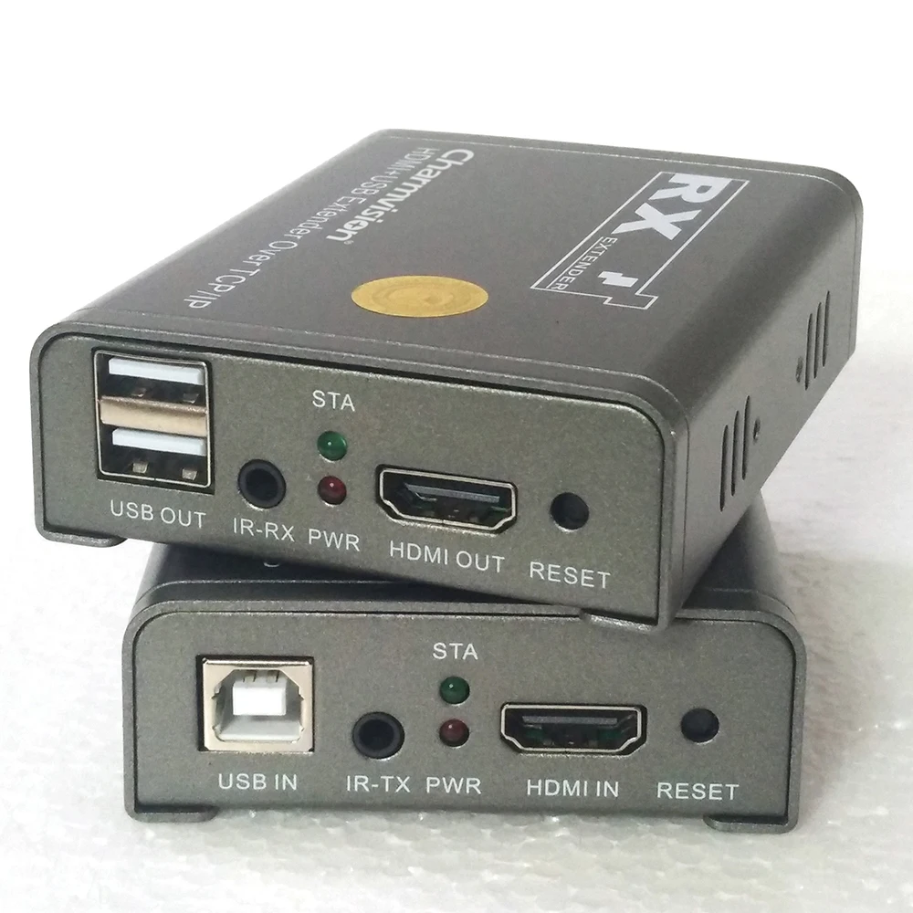 Charmvision IPKVM-120HU 120 м IP USB HDMI KVM удлинитель по TCP IP с ИК-пультом дистанционного управления KVM через STP UTP cat5e cat6 кабель