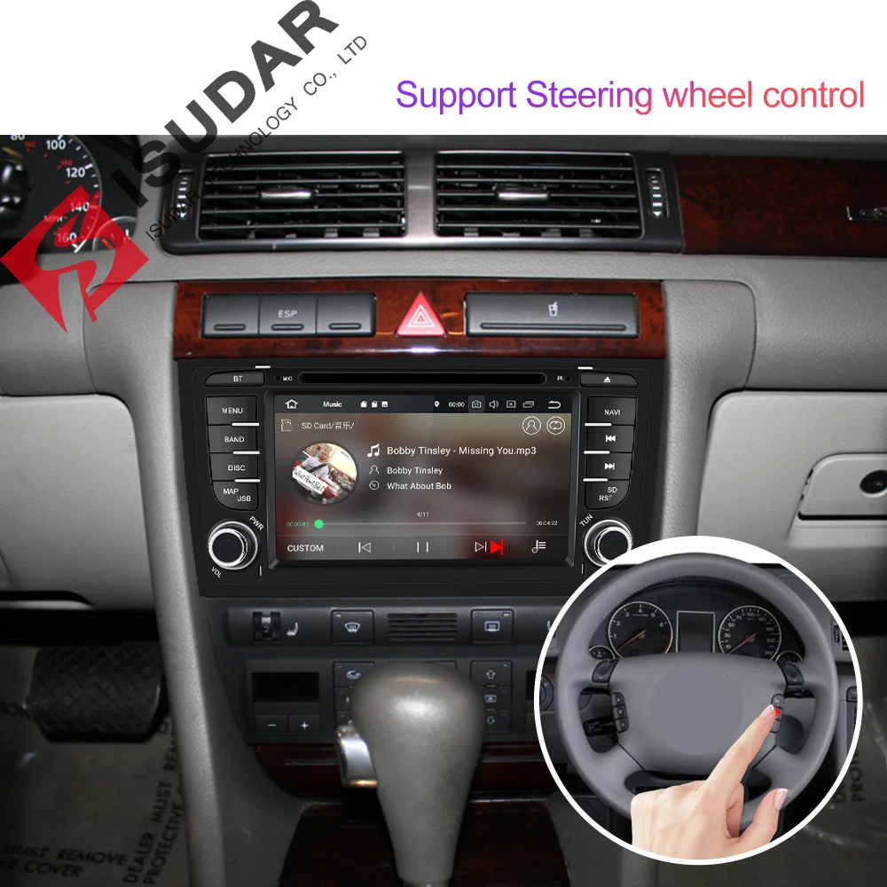 Isudar 2 Din Авто Радио Android 9 для Audi/A6/S6/RS6 CANBUS 4 ядра Оперативная память 2G Автомобильный