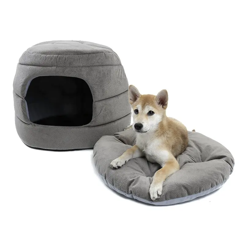 

Pet House Cute 2 Ways To Use Soft Dog Puppy House Sofa Cat Nest Bottom Non-slip Removable Cushion Foldable High Quality Pet Bed