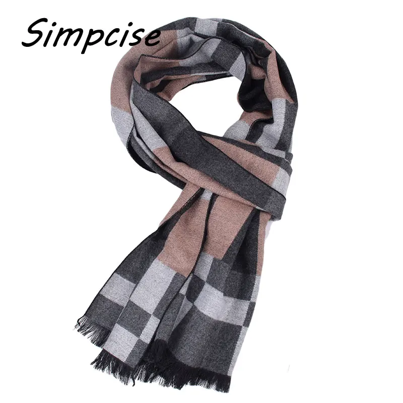 Latest style Design Fashion Men Double sided scarf Brand Winter Long Wool scarves Shawl A3A18912 mens snood scarf