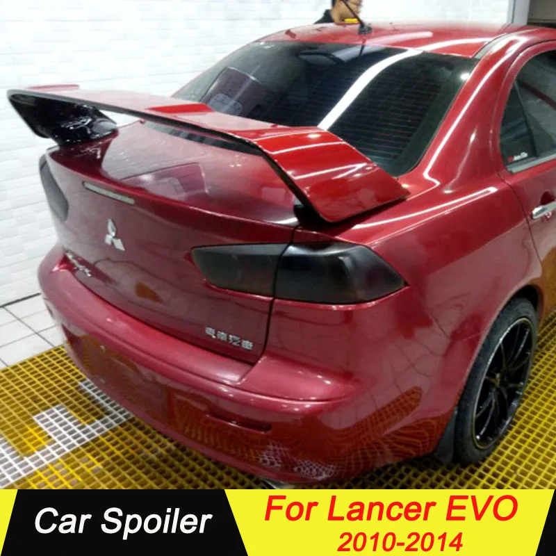 For Mitsubishi LANCER EVO 2010 2014 ABS Spoiler Primer Color Car Tail