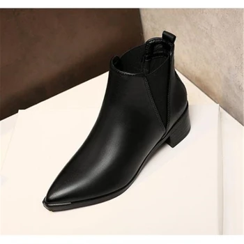 

Top midriff with Women's ankle boots 2018 autumn/winter new south Korean chunky Chelsea naked boots British style Martin boots