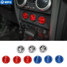 MOPAI Interni Auto Aria Condizionata Manopola Interruttore di Pulsante Decorazione Adesivi Copertura per Jeep Wrangler 2007-2010 Accessori Auto