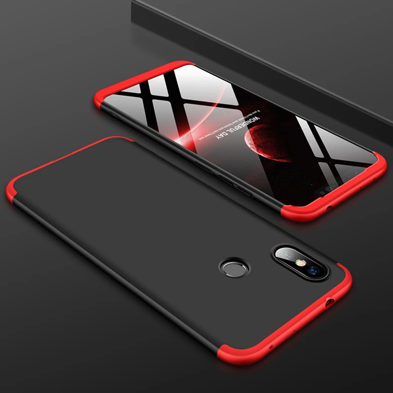 GKK для Xiaomi Redmi note 8 pro Чехол 3 в 1 дизайн полная защита анти-стук и защита Hrad Матовый для Redmi note 8 pro Чехол Fundas - Цвет: red black red