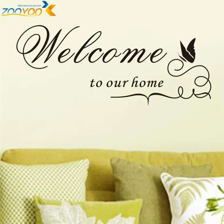 welcome to our home  quote  wall  decals  zooyoo8181 