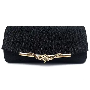 

Women Evening Bag Party Banquet Glitter Bag For Women Girls Wedding Clutches Handbag Chain Shoulder Bag(Black)