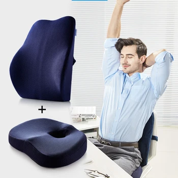 

Comfort 100% Pure Memory Foam Seat Cushion Orthopedic Design for Back Hip Tailbone Sciatica Coccyx Pain Fits Office and Car