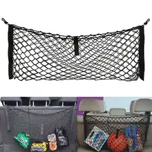 80x30cm Universal Double Layer Car Truck Seat Back Storage Elastic Mesh Net Bag Luggage Organizer Holder With Hooks